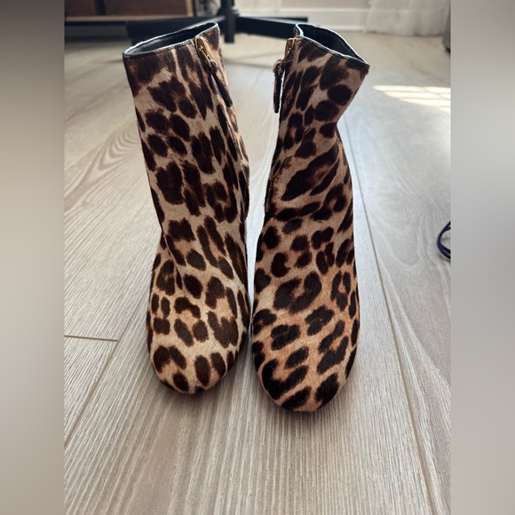 NEW!! Tory Burch Brooke Leopard Print Calf Hair Booties with Block Heel - Picture 7 of 7